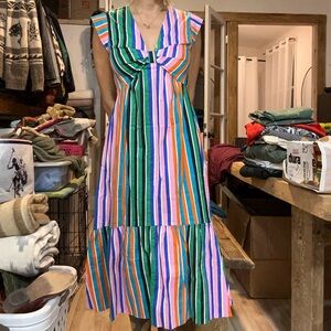 Striped Multicolor Sleeveless Dress